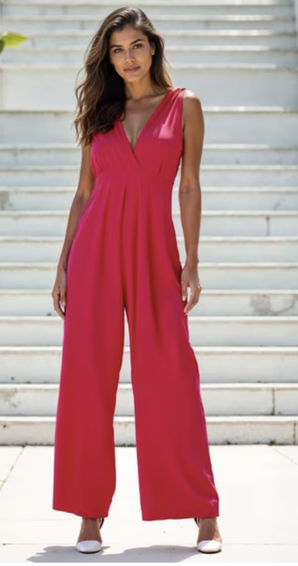 Elegant Magenta Sleeveless Jumpsuits